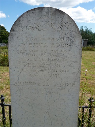 Addis, Joshua & Eleanor (Archibald) gravestone Beechworth